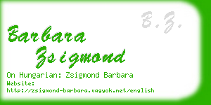 barbara zsigmond business card